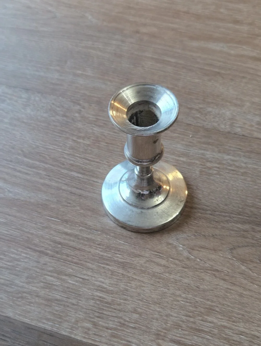 Vintage Silver Toned Single Candlestick Holder Made in Italy Decor